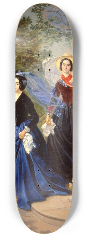Karl Bryullov - Portrait of the Shishmareva Sisters 8.25 inch art skate deck