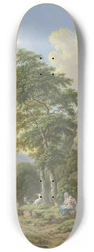 Karl Franz Kraul - Reiche Berglandschaft mit Bach und Wald 8.25 inch art skate deck