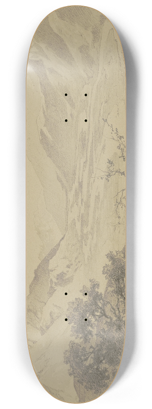 Karl Friedrich Harveng - Weites Gebirgstal mit Flulufen 8.25 inch art skate deck