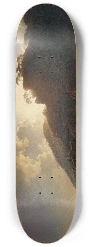 Andreas Achenbach - Sunset after a Storm on the Coast of Sicily 8.25 inch art skate deck