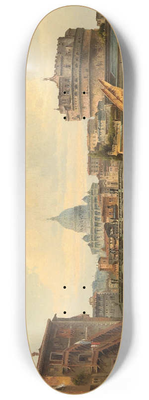 Karl Kaufmann - Rome, View Of Castel Santangelo 8.25 inch art skate deck
