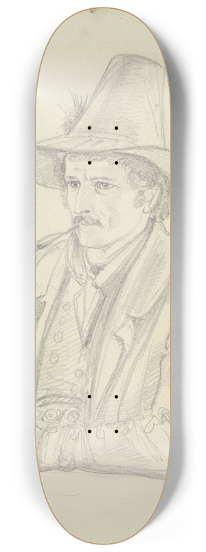 Karl Sandhaas - Junger Bauer mit Pfeife, an einem Tisch sitzend 8.25 inch art skate deck