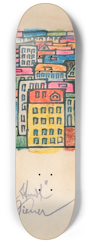 Karl Wiener - Bunte Stadt 8.25 inch art skate deck