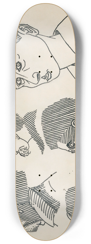 Karl Wiener - Ohne Titel (5 Portrts) 8.25 inch art skate deck