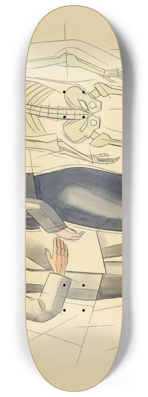 Karl Wiener - Ohne Titel (Mann, Frau und Skelett) 8.25 inch art skate deck