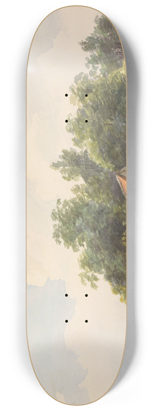 Andreas Schelfhout - Landschap met schuur en in de verte een herder met schapen 8.25 inch art skate deck Andreas Schelfhout - Landschap met schuur en in de verte een herder met schapen 8.25 inch art skate deck