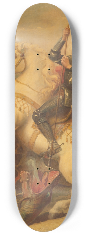 Kaspar Lessing - Saint George fighting the dragon 8.25 inch art skate deck