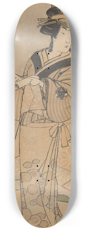 Katsukawa Shunch - Tall Actor as a Woman Reading a Letter by Bamboo Screen 8.25 inch art skate deck
