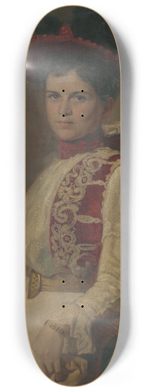 Andrej Baa - Portrait of a young lady in a hat 8.25 inch art skate deck