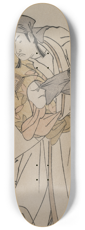 Katsukawa Shunj - Ichikawa Monnosuke II Standing Beside a Stone Box 8.25 inch art skate deck