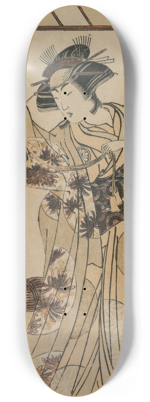 Katsukawa Shunsh - Segawa Kikunojo II as the Referee of a Wrestling Match 8.25 inch art skate deck