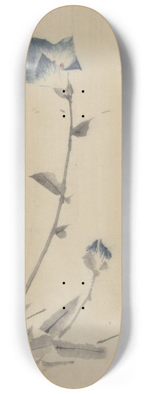 Katsushika Hokusai - Blue flower blossom and bud at the end of a stalk 8.25 inch art skate deck Katsushika Hokusai - Blue flower blossom and bud at the end of a stalk 8.25 inch art skate deck