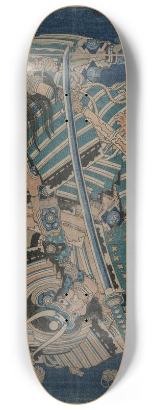 Katsushika Hokusai - Kamakura no Gengoro Seizing Torinoumi Tasaburo 8.25 inch art skate deck