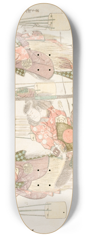Katsushika Hokusai - Minamoto no Tametomo and Two Salt Gatherers 8.25 inch art skate deck