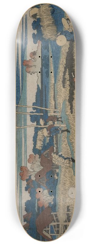 Katsushika Hokusai - Poem by Emperor Tenchi, from the series One Hundred Poems by One Hundred Poets Explained by the Nurse 8.25 inch art skate deck