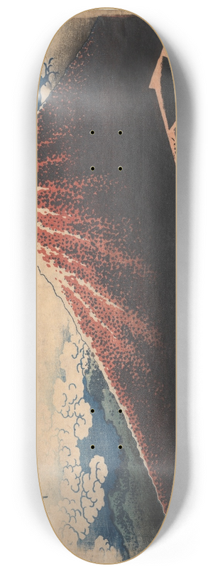Katsushika Hokusai - Rain Below the Mountain (from the series Thirty-six Views of Mt. Fuji) 8.25 inch art skate deck