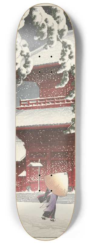 Kawase Hasui - Het Zojo heiligdom in Shiba 8.25 inch art skate deck Kawase Hasui - Het Zojo heiligdom in Shiba 8.25 inch art skate deck