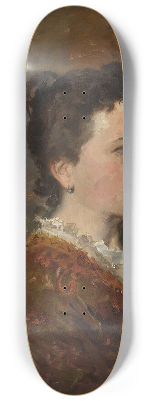 Kazimierz Alchimowicz - Portrait of a young woman, study 8.25 inch art skate deck