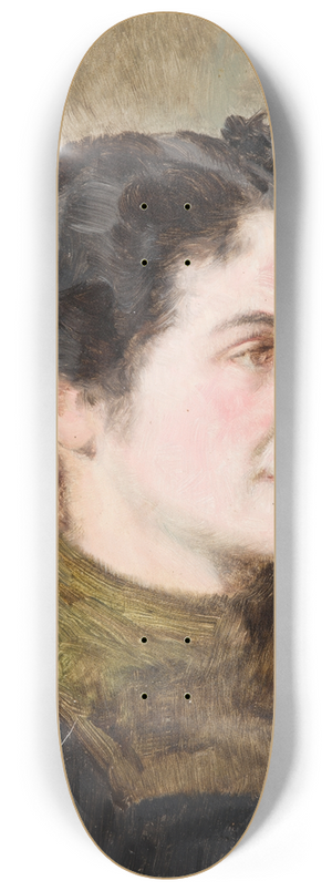 Kazimierz Pochwalski - Portrait of a Smiling Lady 8.25 inch art skate deck