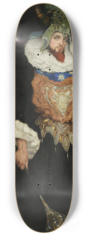 Kazimierz Stabrowski - Portrait of Bronisaw Brykner in fanciful costume 8.25 inch art skate deck