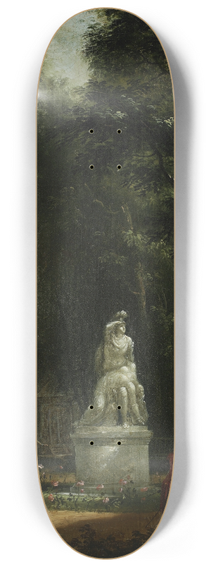 Kazimierz Wojniakowski - View of the azienki Park with the statue of Tancred and Clorinda 8.25 inch art skate deck