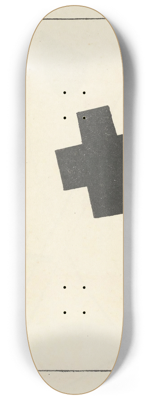 Kazimir Malevich - Small Black Cross 8.25 inch art skate deck