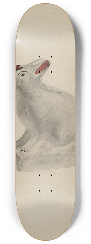 Andrew Topolosky - Pa. German Seated Chalkware Rabbit 8.25 inch art skate deck