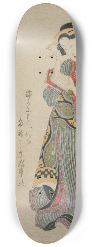 Kikukawa Eizan - Komachi Washes the Book (from the series Seven Elegant Episodes from the Life of the Poetess Ono no Komachi) 8.25 inch art skate deck