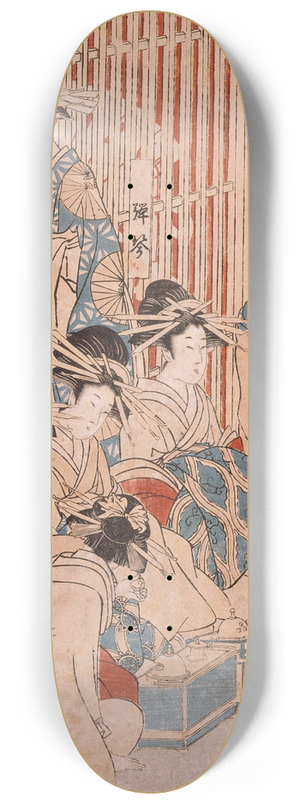 Kitagawa Utamaro - Courtesans of the giya Brothel on Display 8.25 inch art skate deck