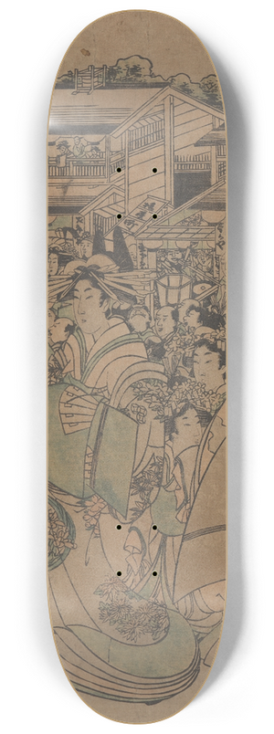 Kitagawa Utamaro - Scene in Yoshiwara 8.25 inch art skate deck