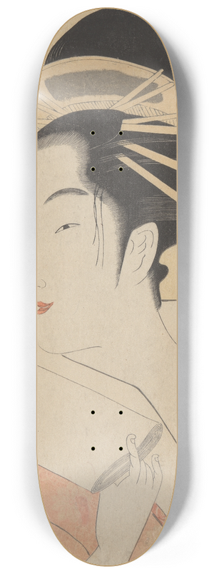 Kitagawa Utamaro - The Courtesan Kisegawa 8.25 inch art skate deck