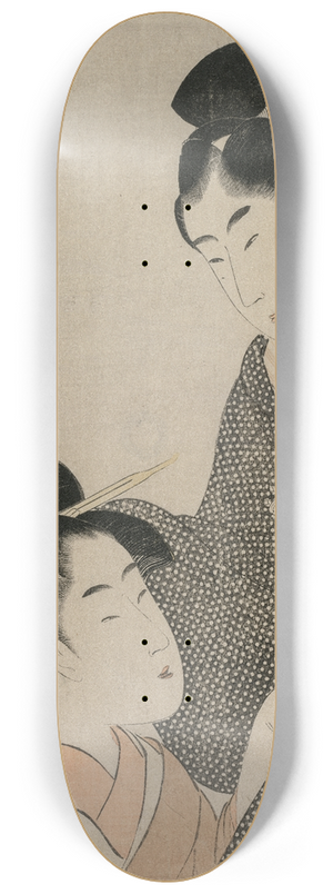 Kitagawa Utamaro - Woman Measuring a Mans Gown (from the series Twelve Occupations of Women) 8.25 inch art skate deck