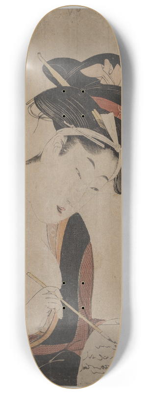 Kitagawa Utamaro - Woman Writing 8.25 inch art skate deck