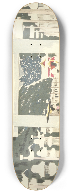 Kobayashi Kiyochika - Heavy Snow at Tshg Shrine in Ueno 8.25 inch art skate deck