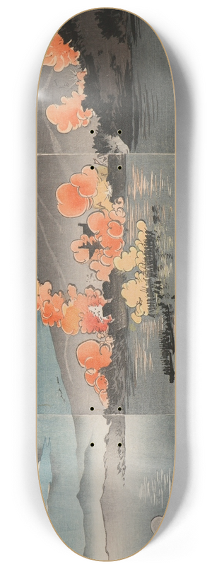 Kobayashi Kiyochika - Our Army Attacks the Chinese Encampment at Pyeongyang 8.25 inch art skate deck