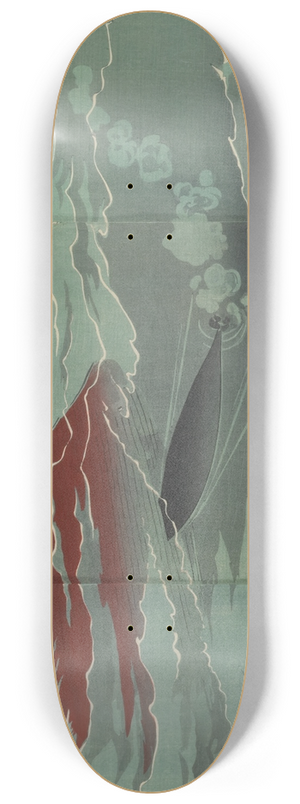 Kobayashi Kiyochika - Our Torpedo Hitting a Russian Warship at the Great Naval Battle of Port Arthur 8.25 inch art skate deck