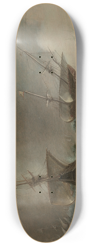 Andries van Eertvelt - Two galleons in a squall 8.25 inch art skate deck