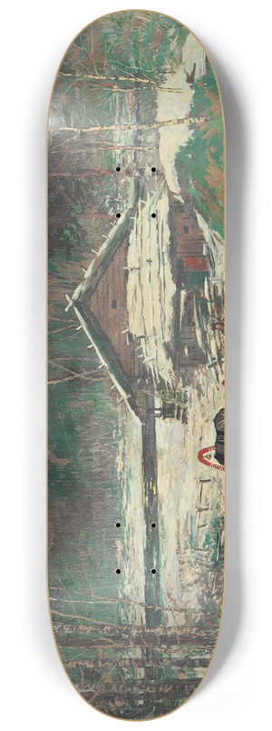 Konstantin Alexeevich Korovin - Chasseur discutant avec une femme dans un traineau 8.25 inch art skate deck