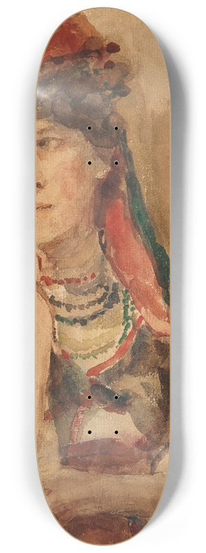 Konstantin Egorovich Makovsky - Portrait of a Young Lady in Traditional Costume 8.25 inch art skate deck