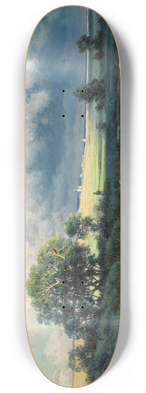 Konstantin Jakovlevich Kryzhitsky - A River Landscape at Dusk 8.25 inch art skate deck