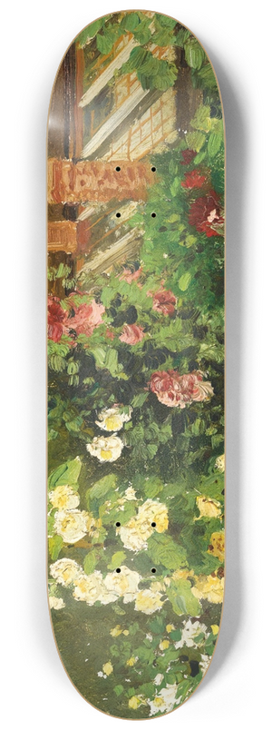 Konstantin Yakovlevich Kryzhitsky - Hollyhocks 8.25 inch art skate deck