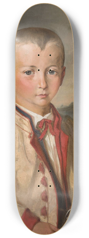 Andrzej Grabowski - Boy against landscape 8.25 inch art skate deck