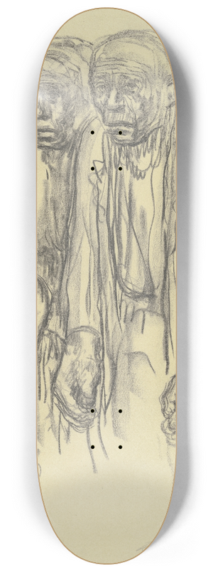 Kthe Kollwitz - Mann, Frau und kleines Kind 8.25 inch art skate deck