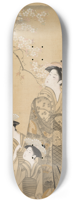 Kubo Shunman - Woman and Two Children 8.25 inch art skate deck