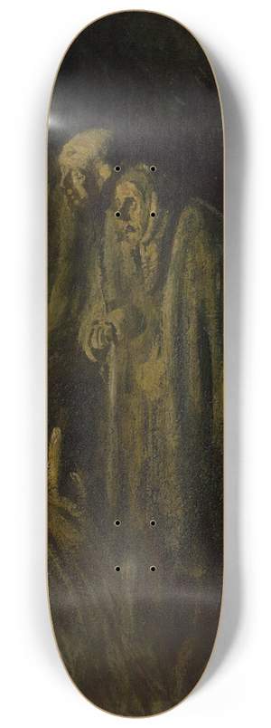 Ladislav Mednynszky - End of Life. Elderly Couple at Night 8.25 inch art skate deck Ladislav Mednynszky - End of Life. Elderly Couple at Night 8.25 inch art skate deck