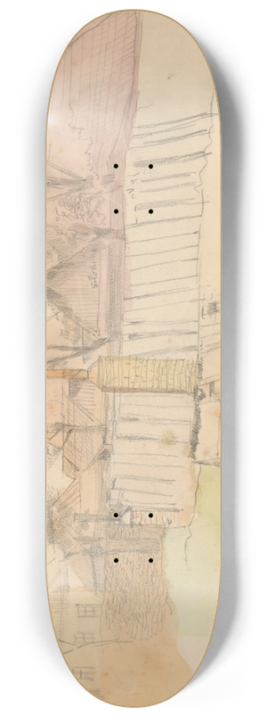 Ladislav Mednynszky - Farm in Strky I. 8.25 inch art skate deck Ladislav Mednynszky - Farm in Strky I. 8.25 inch art skate deck