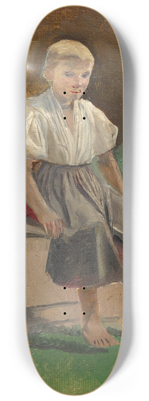 Ladislav Mednynszky - Study of a Seated Peasant Girl 8.25 inch art skate deck