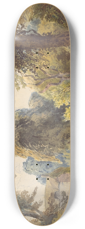 Ladislav Mednynszky - Swiss park with a pond and a sled 8.25 inch art skate deck Ladislav Mednynszky - Swiss park with a pond and a sled 8.25 inch art skate deck