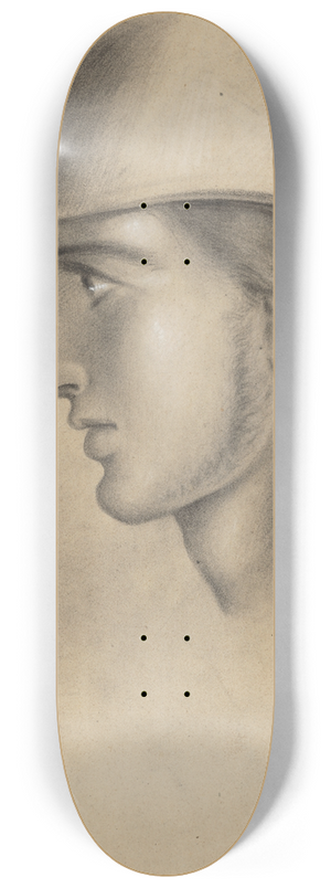 Ladislav Mednynszky - The head of a young man in a helmet 8.25 inch art skate deck Ladislav Mednynszky - The head of a young man in a helmet 8.25 inch art skate deck
