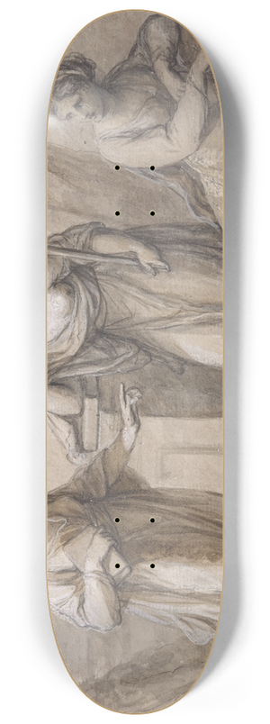 Angelica Kauffmann - Three muses in conversation 8.25 inch art skate deck